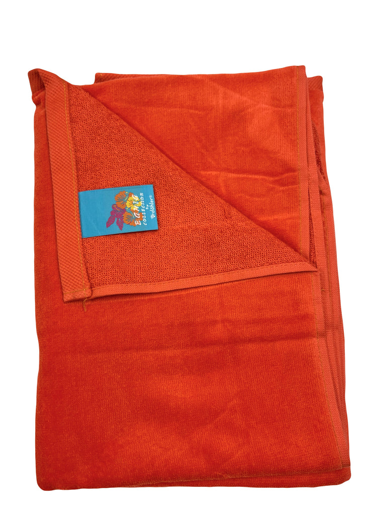 Orange Velour Beach Towel