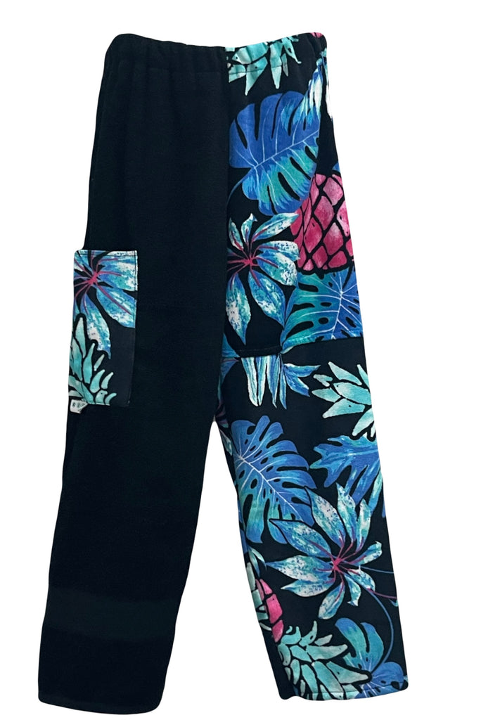 Tropical Pineapple Patchwork | Black  Pants