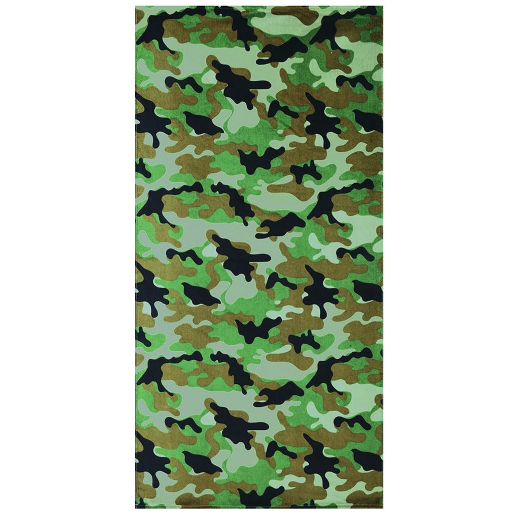 Green Camo Beach Towel