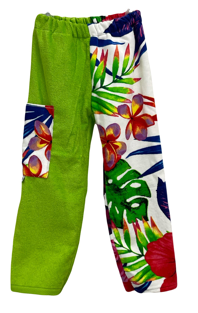 Flower Blossom | Lime Velour Pants
