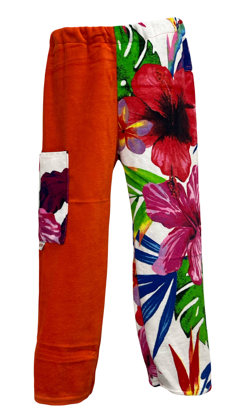 Flower Blossom | Orange Velour Pants